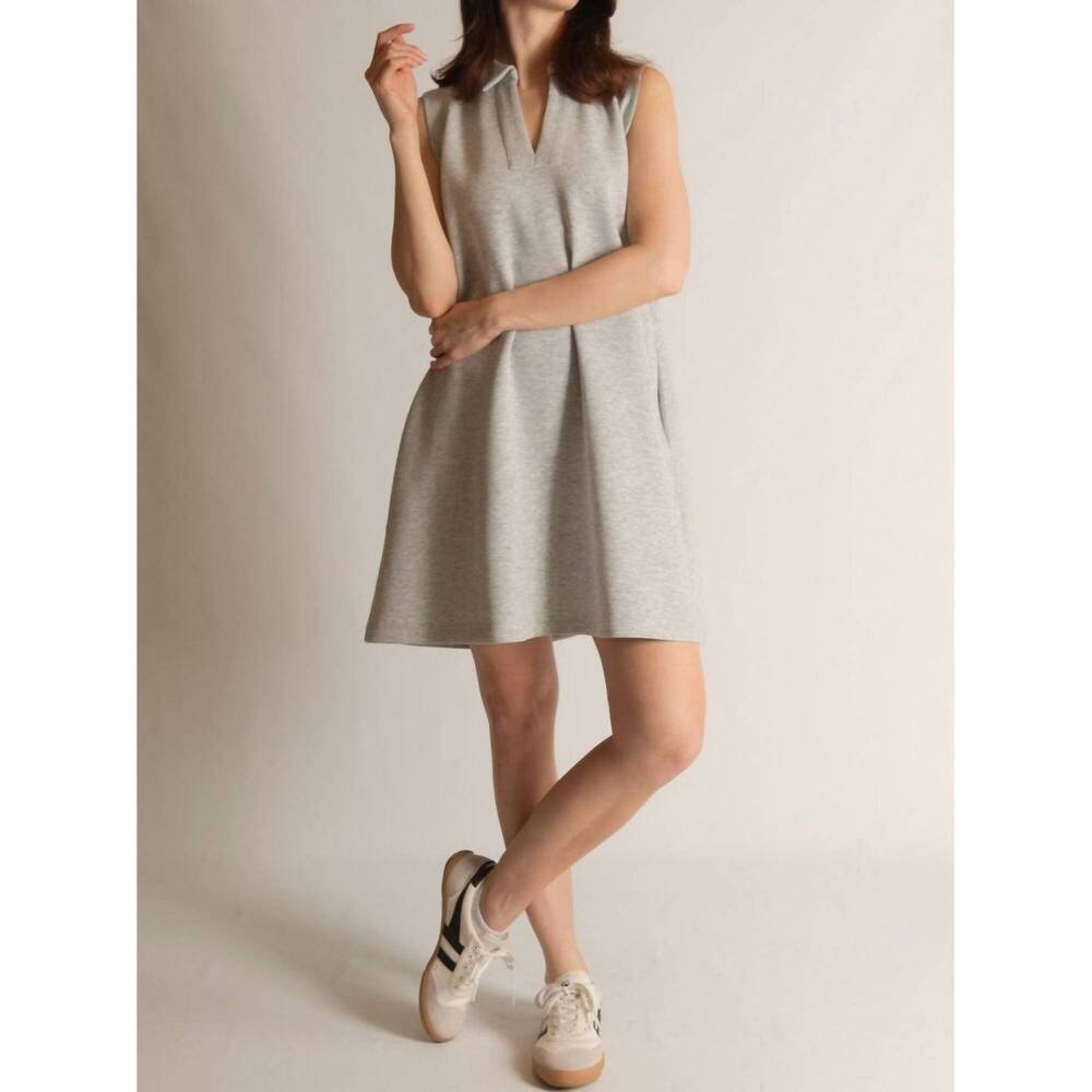 NEW BEFORE YOU COLLECTION ally modal sleeveless tennis dress in heather grey